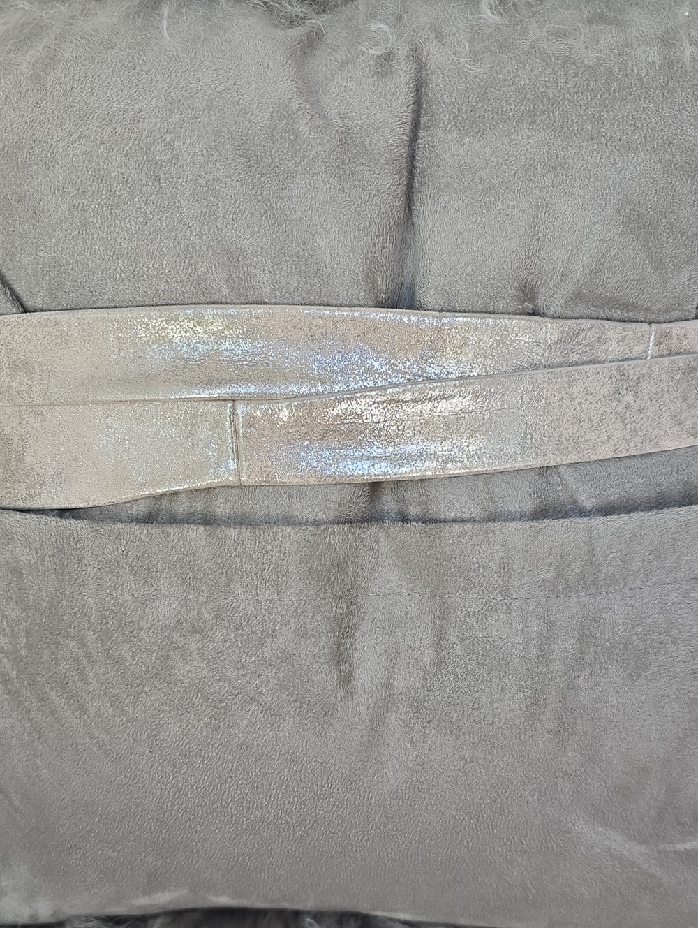 ADA Collection Classic Leather Wrap Belt | Silver Neutral | NWT - Picture 4 of 14